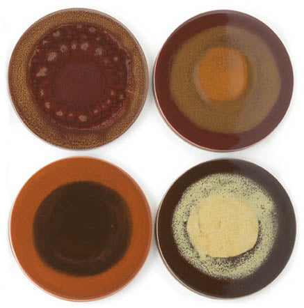 hand painted round coasters | brown