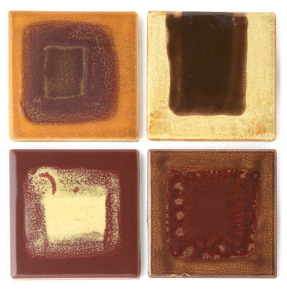 hand painted square coasters | brown