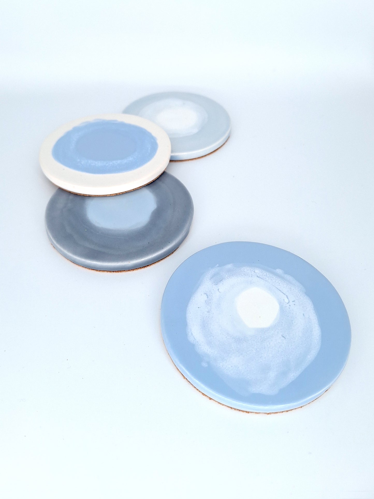 hand painted round coasters | spring storm