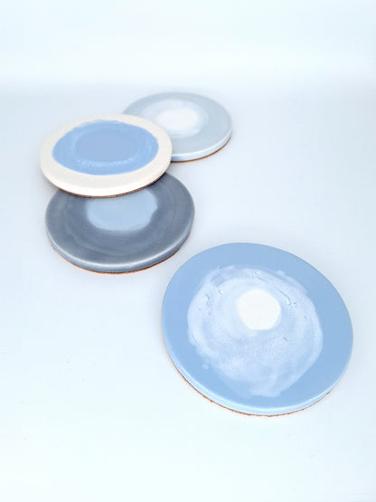 hand painted round coasters | spring storm